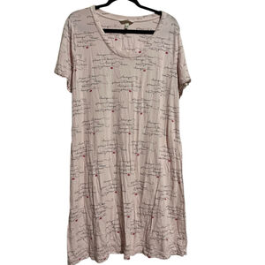 EUC Women's Soma Pink I Love You Print Pajama Dress XL